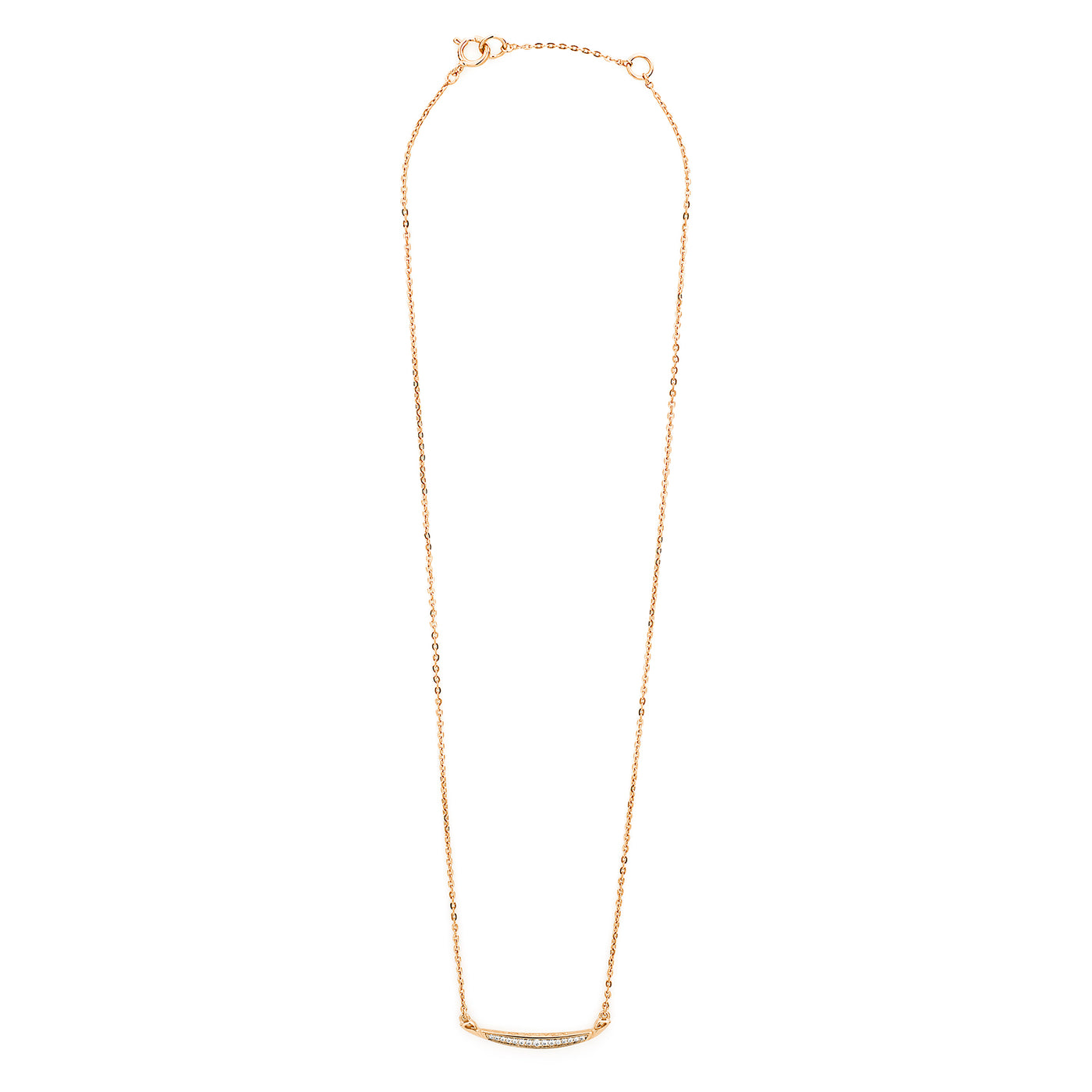Crescent Pavé Necklace Medium - 18K Rose Gold Vermeil + CZ Blanc