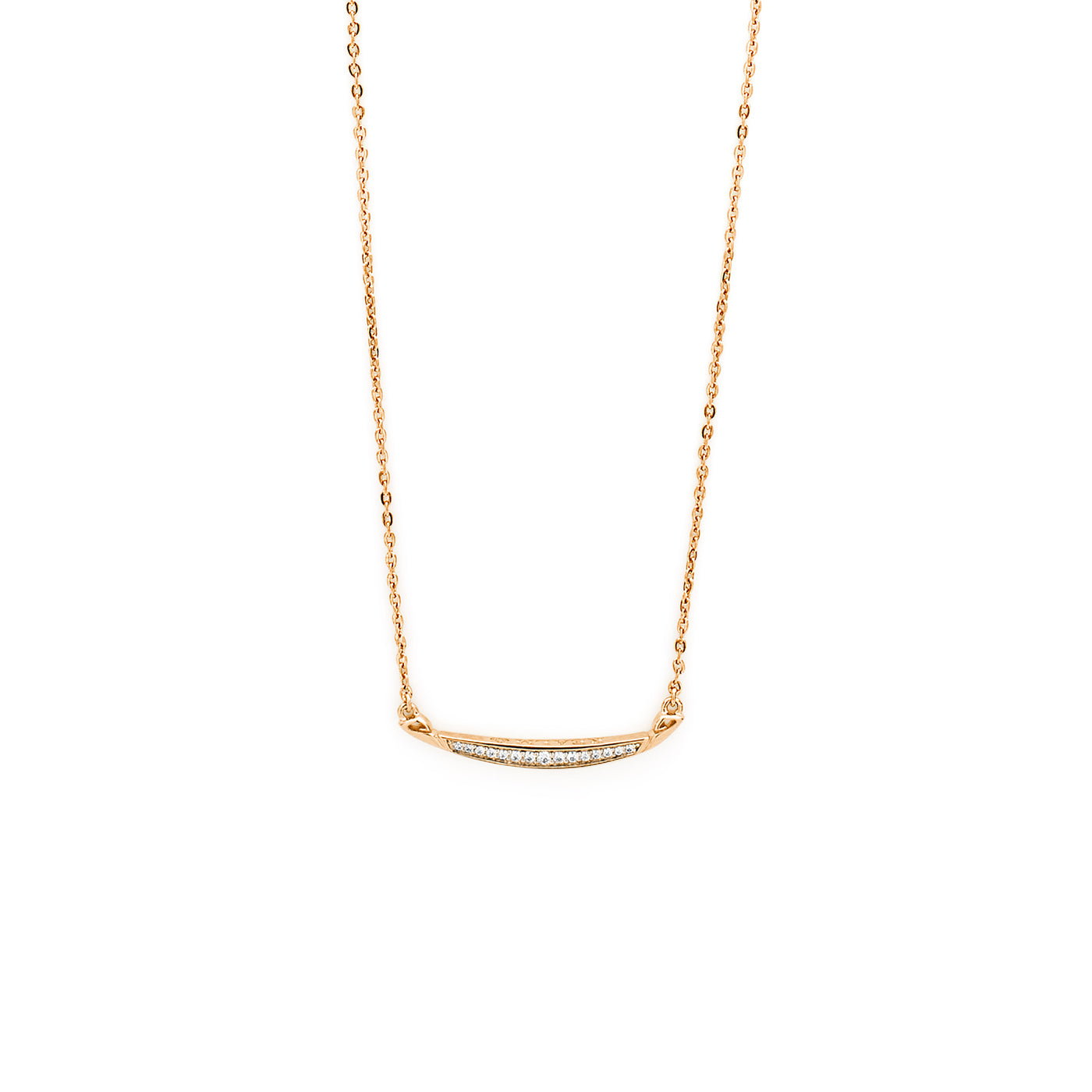 Crescent Pavé Necklace Medium - 18K Rose Gold Vermeil + CZ Blanc
