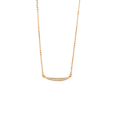 Crescent Pavé Necklace Medium - 18K Rose Gold Vermeil + CZ Blanc