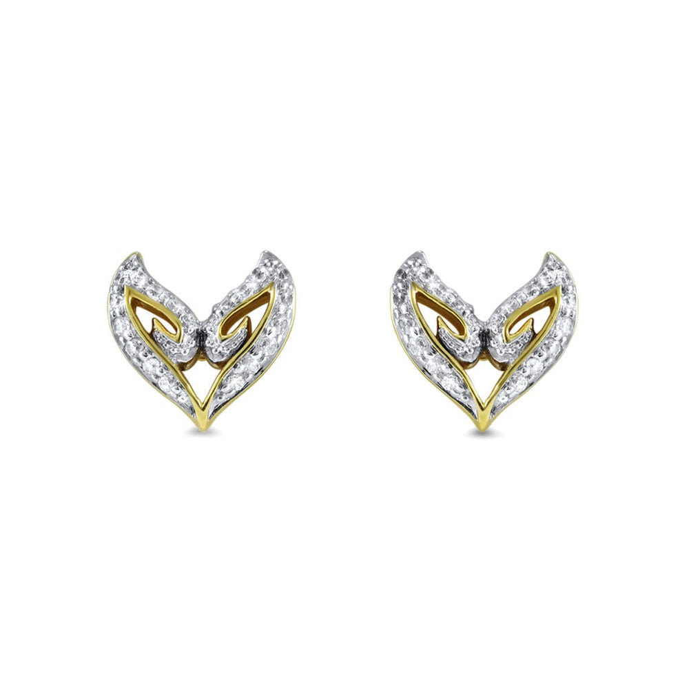 gold v stud earring