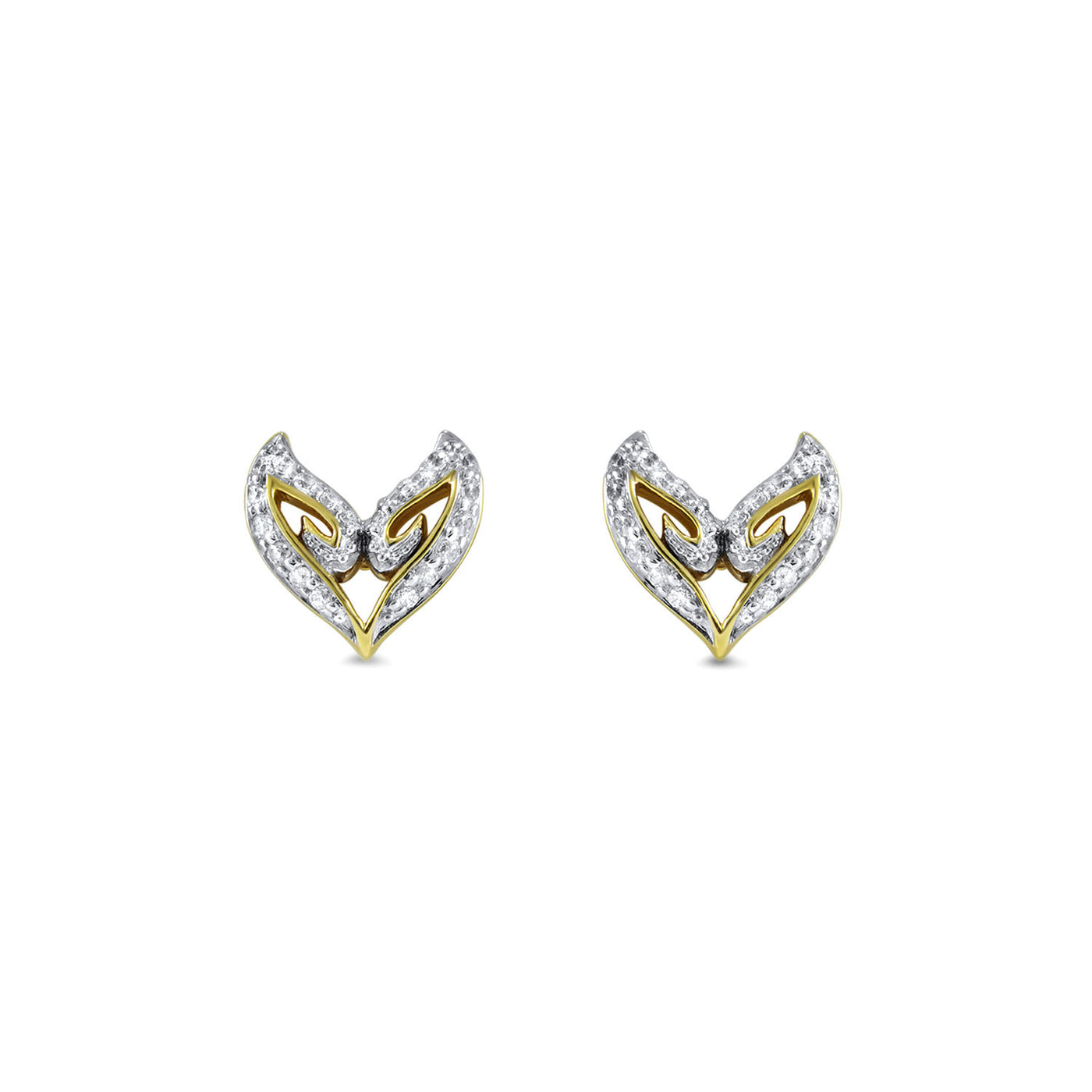 gold v stud earring