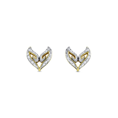 gold v stud earring