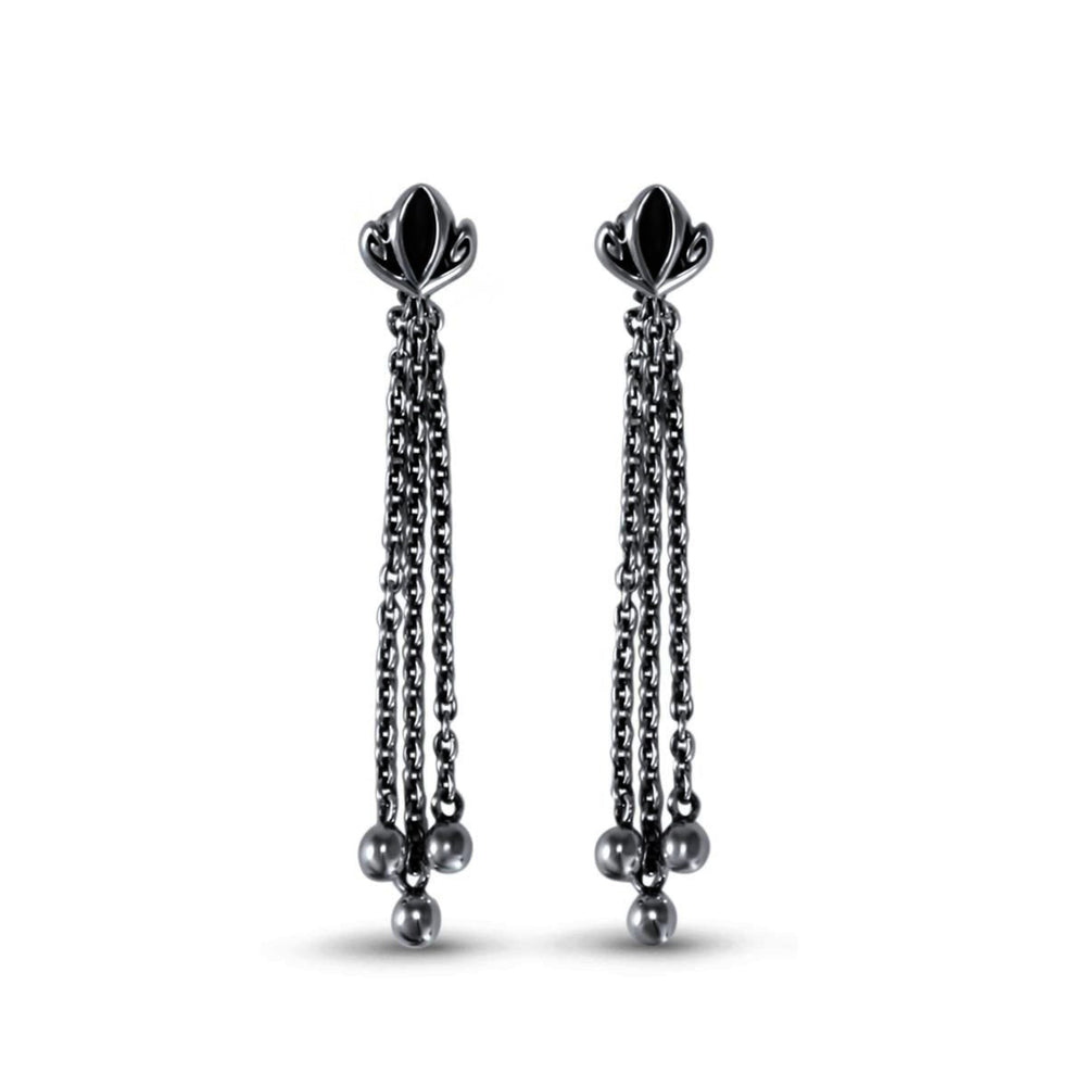 black tassel earring