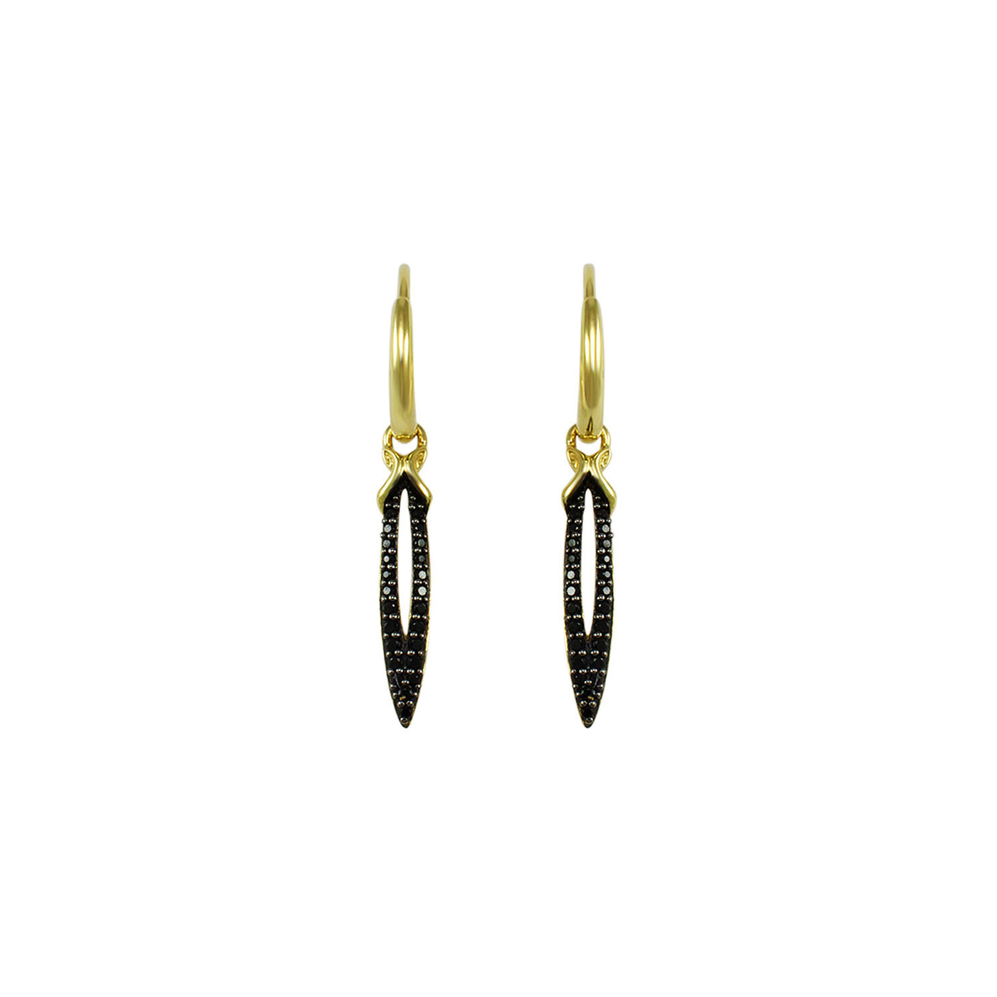 gold CZ drop earrings