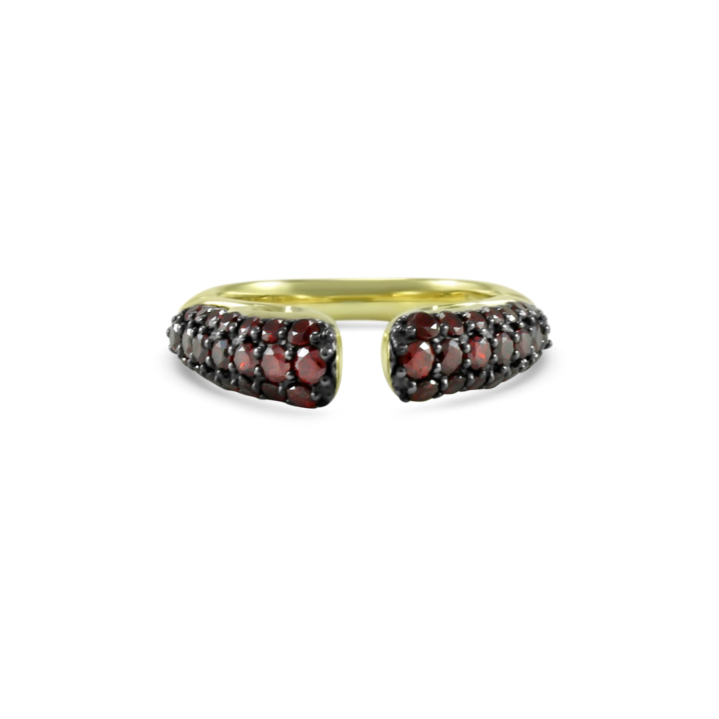 Spirit Pavé Stack Ring 5mm - 18K Gold Vermeil + CZ Rouge