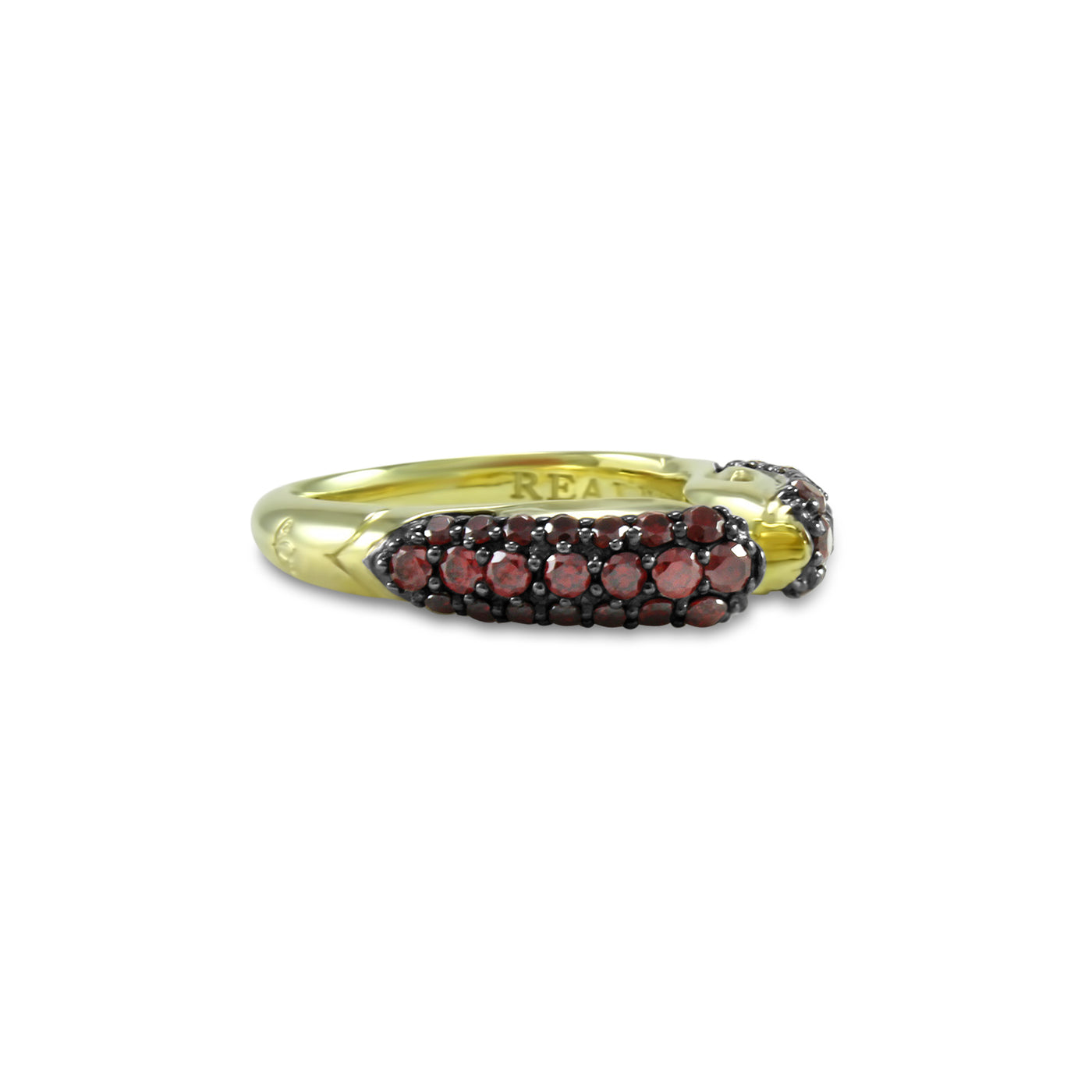 Spirit Pavé Stack Ring 5mm - 18K Gold Vermeil + CZ Rouge