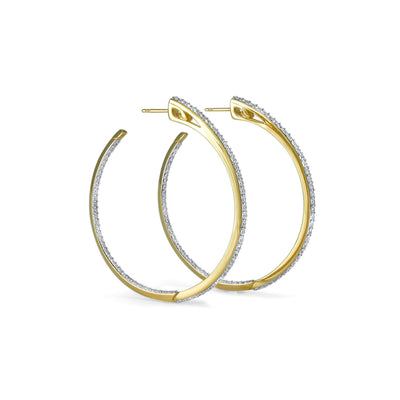 gold pave hoop earrings