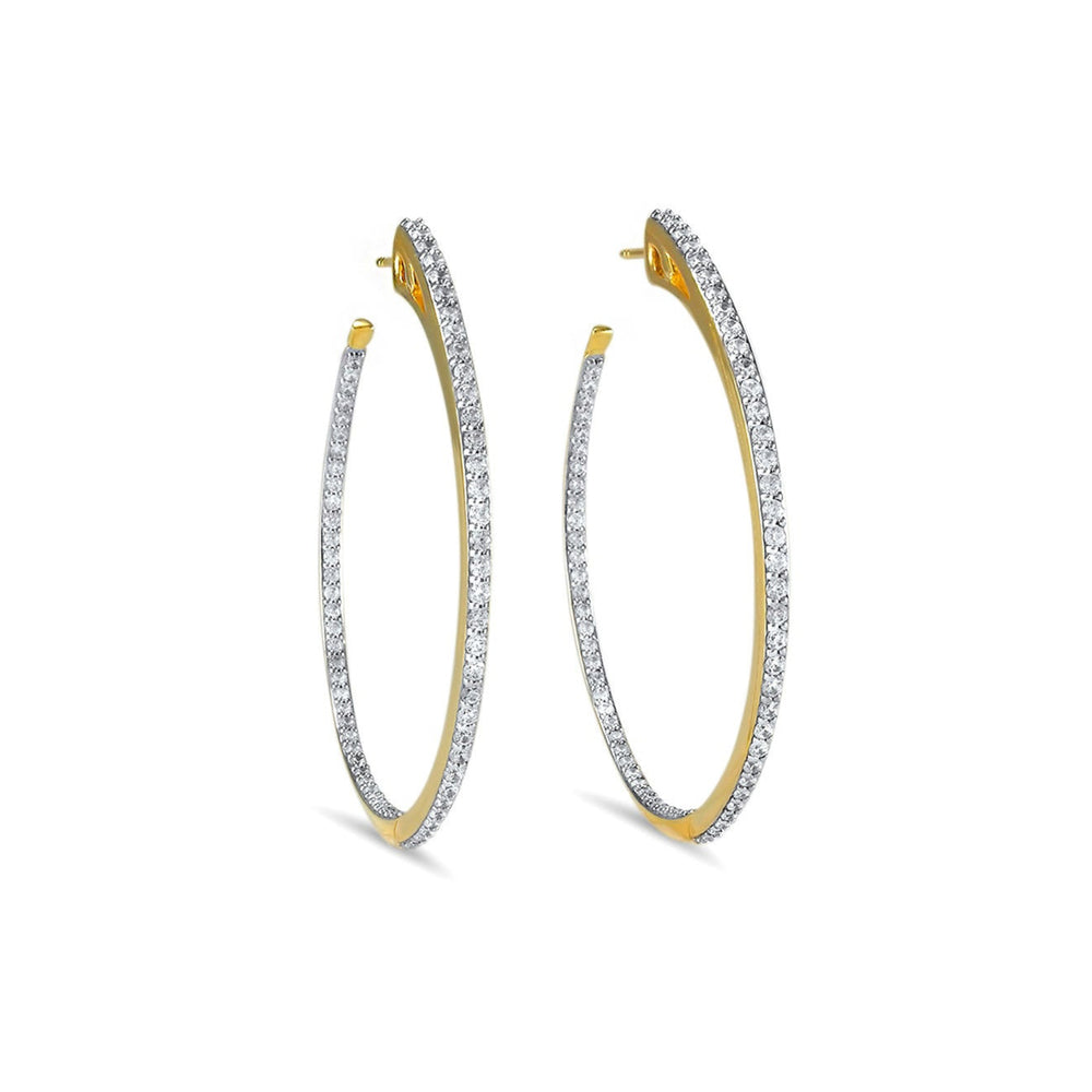 gold pave hoop earrings