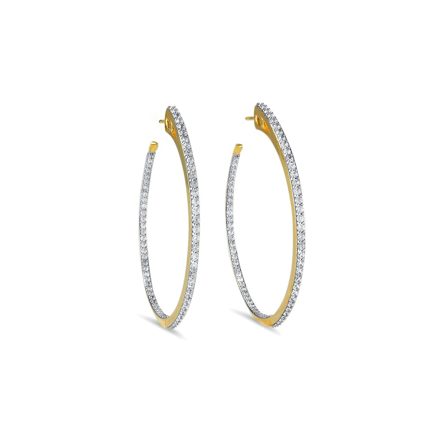 gold pave hoop earrings