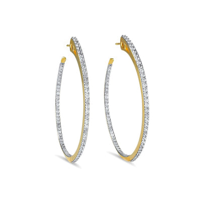 gold pave earrings