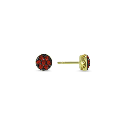 Destiny Pavé Stud Earring - 18K Gold Vermeil + CZ Rouge