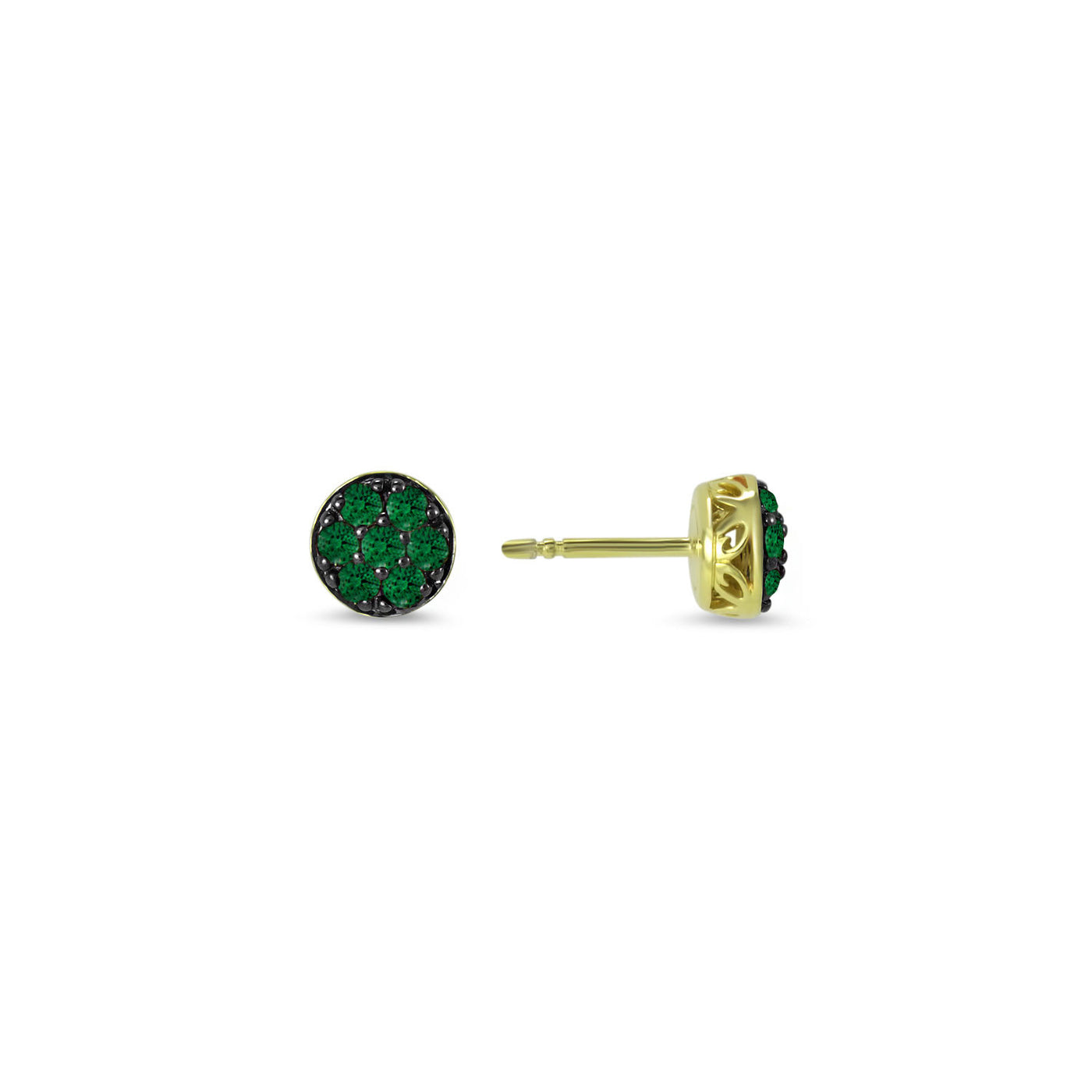 Destiny Pavé Stud Earring - 18K Gold Vermeil + CZ Vert