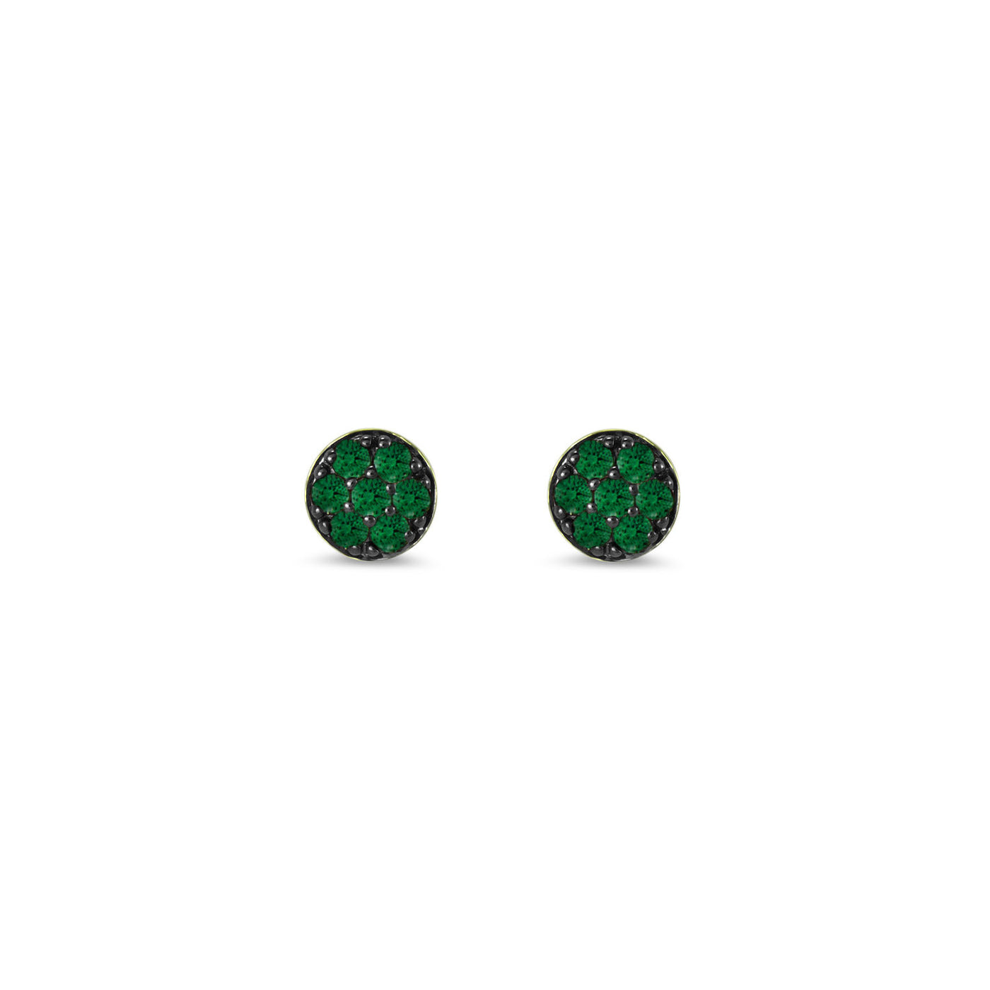 Destiny Pavé Stud Earring - 18K Gold Vermeil + CZ Vert