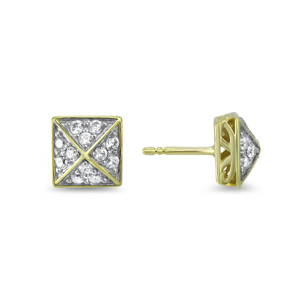 gold pave stud