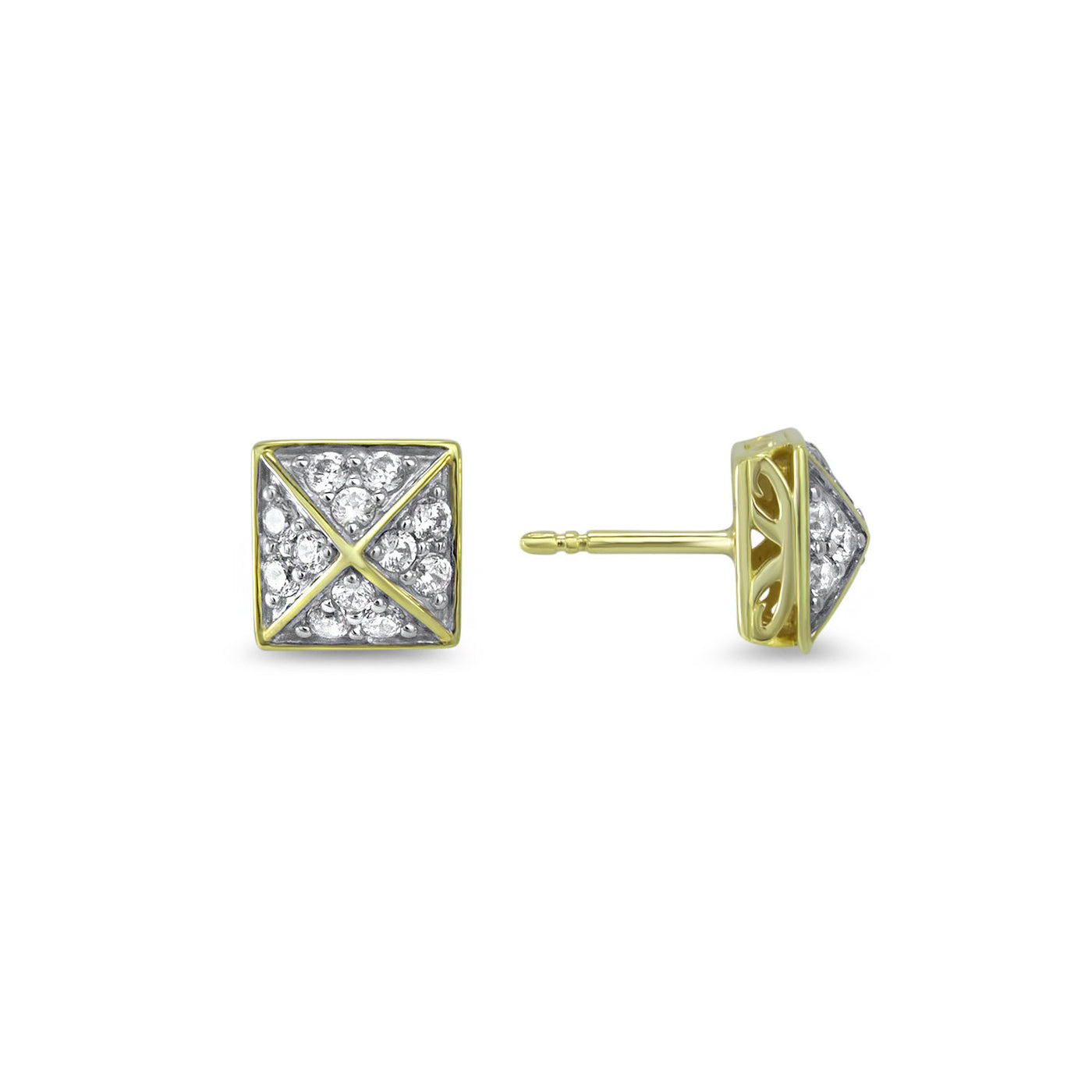 gold pave stud