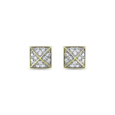gold pave stud earrings