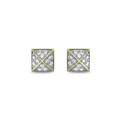 gold pave stud earrings