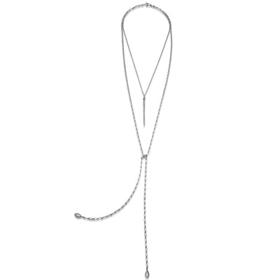 silver chain lariat