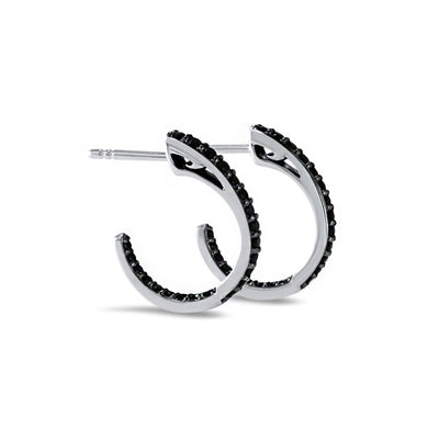 sterling silver pave hoops