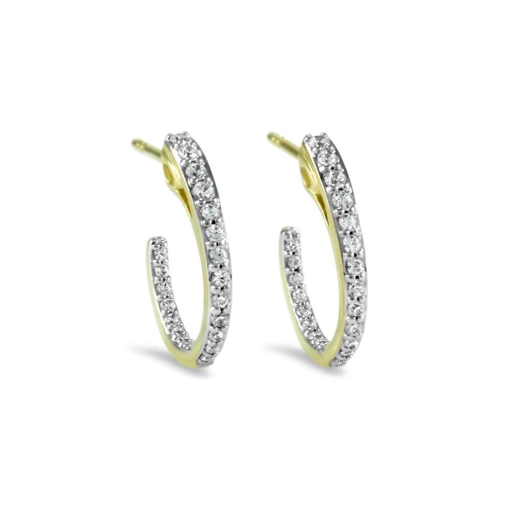 gold pave hoop earrings