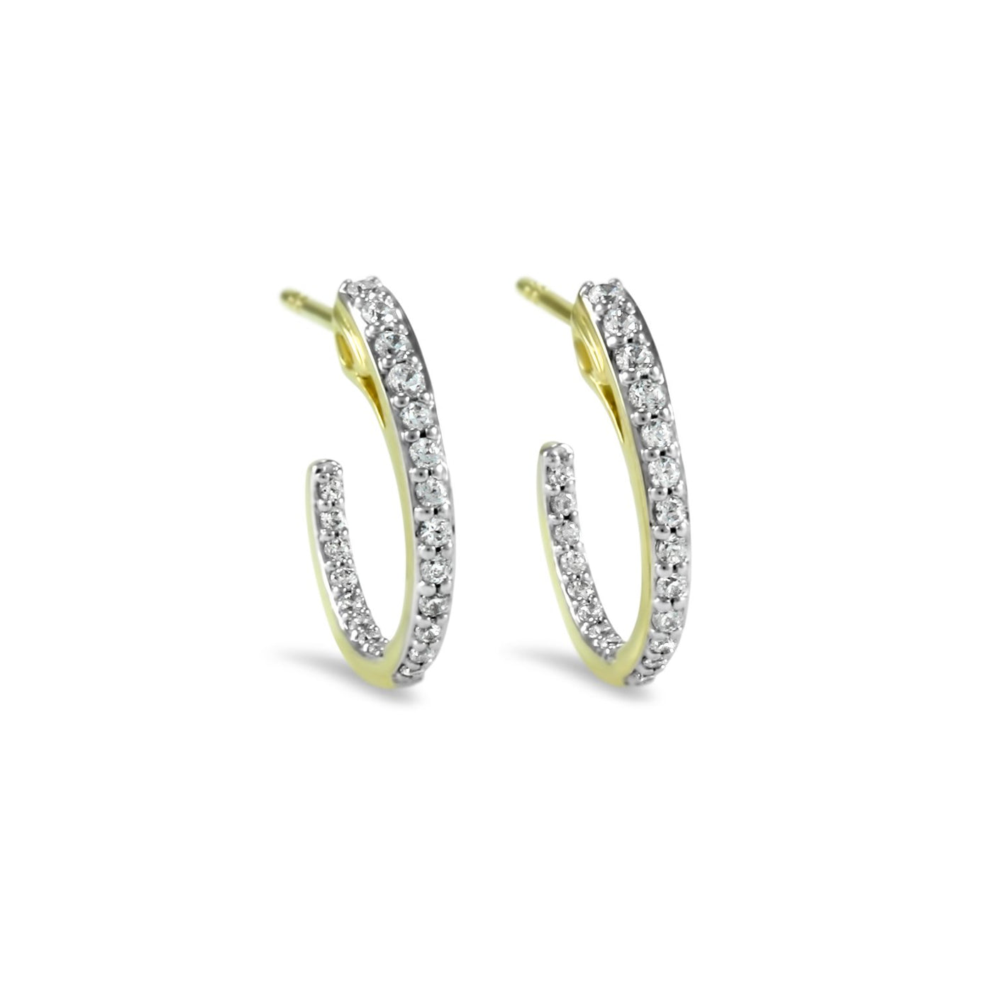 gold pave hoop earrings